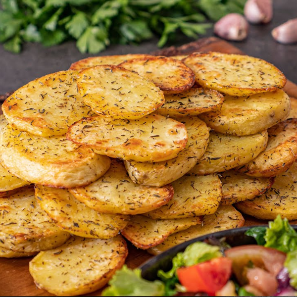 Cartofi la tava cu usturoi